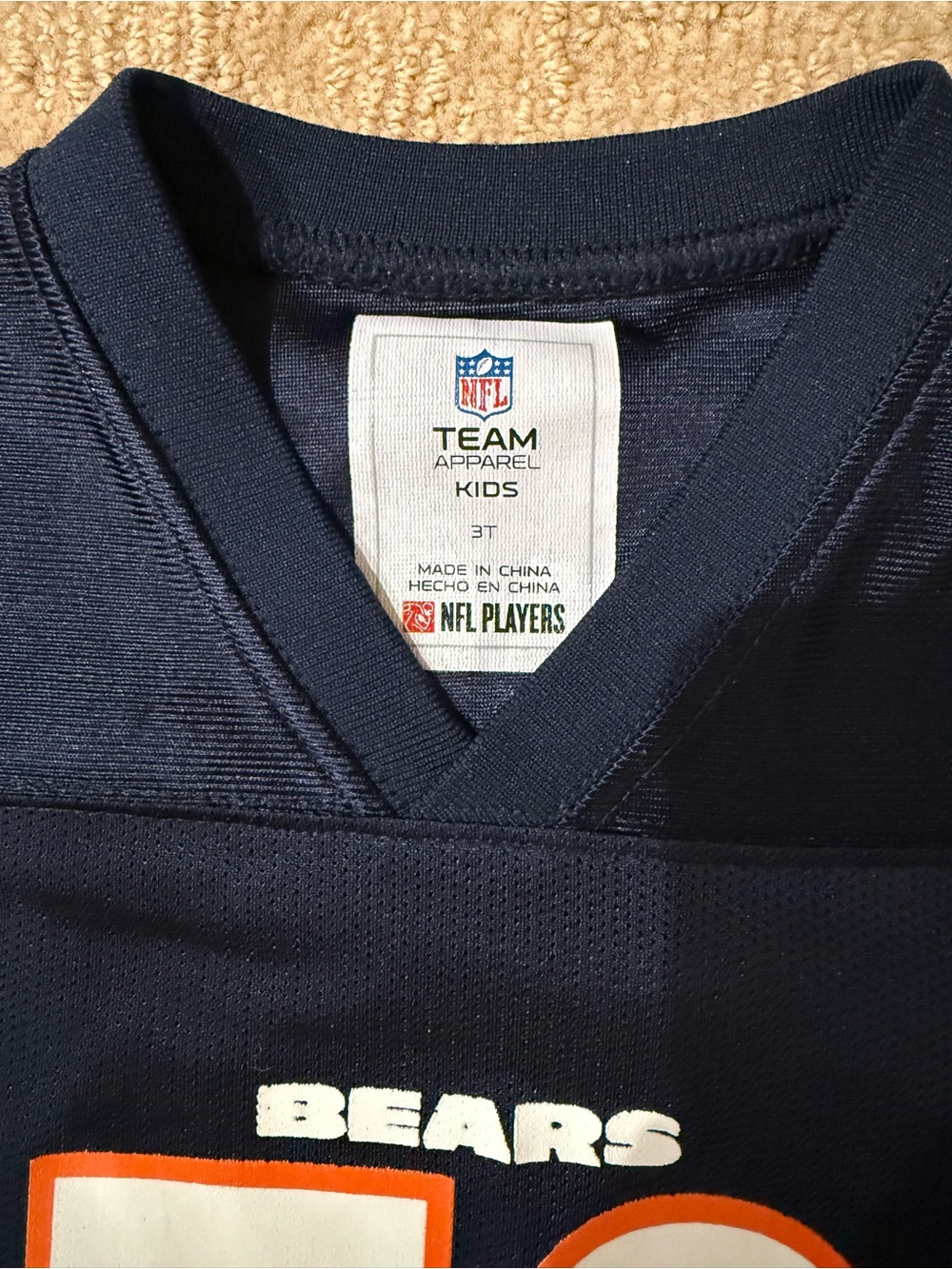 NFL Kids Navy Blue Chicago Bears Jersey Top